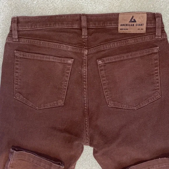 American Giant Mahogany Men’s Roughneck Slim Leg Stretch Canvas Jeans
34 x 30 - Picture 8 of 14